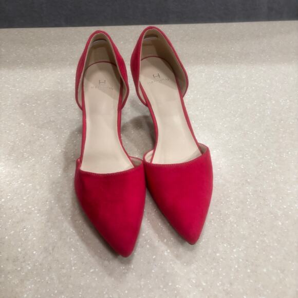 Halston Bali Women's 7 Pink Vegan Elegant Suede Pointed Formal Party Pump Heels - Picture 3 of 10